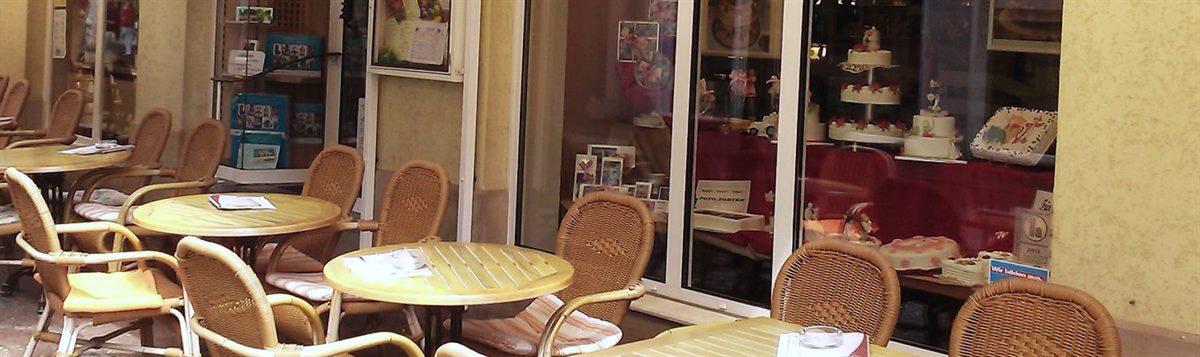 Café-Terrasse des Café Probst in der Steinstraße Steinfurt